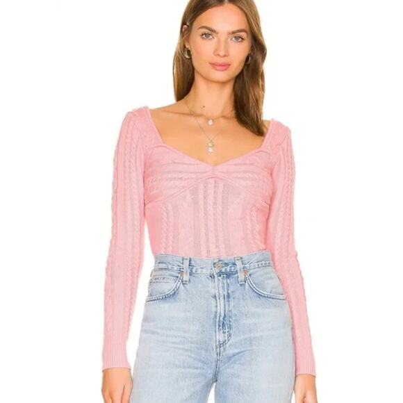 MAJORELLE Sweaters - Majorelle pink cable knit sweater